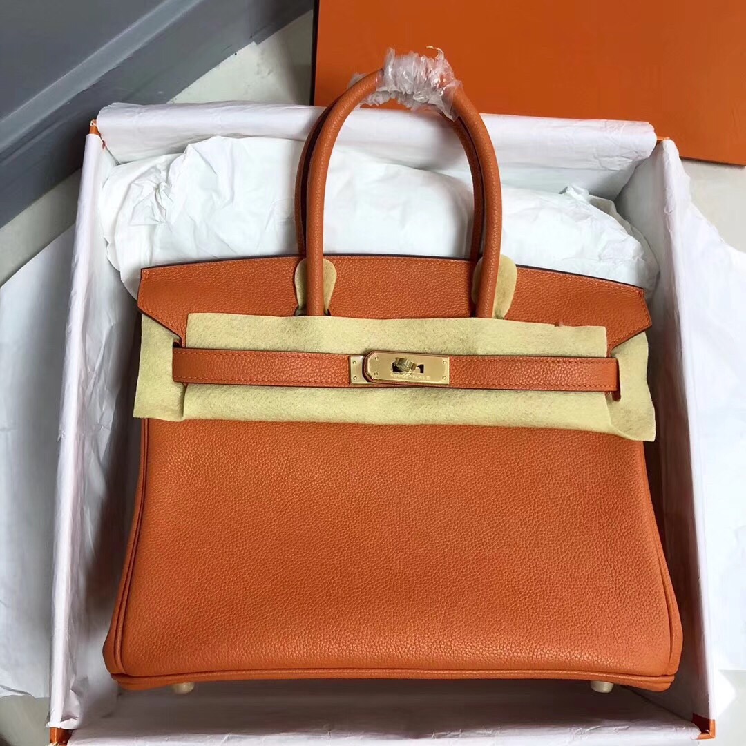 Hermes Birkin 35CM Togo Leather Handbag Orange